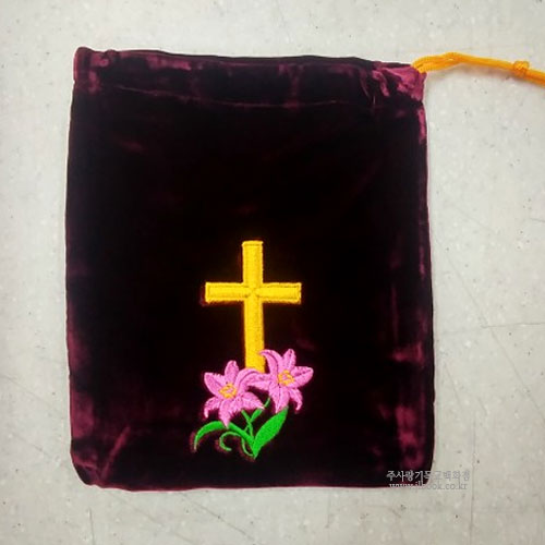 [교회구역주머니]구역헌금주머니 -백합 핑크꽃
