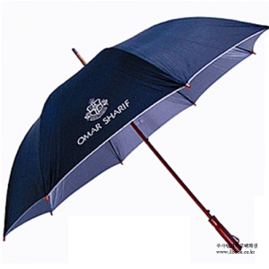 오마샤리프70무지실버목봉장우산