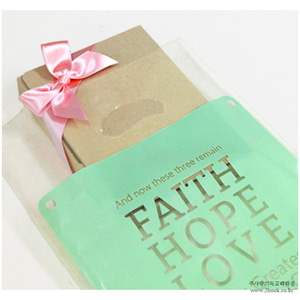 [포장비닐백]선물포장비닐백(중)_Faith Hope Love (20매)_민트