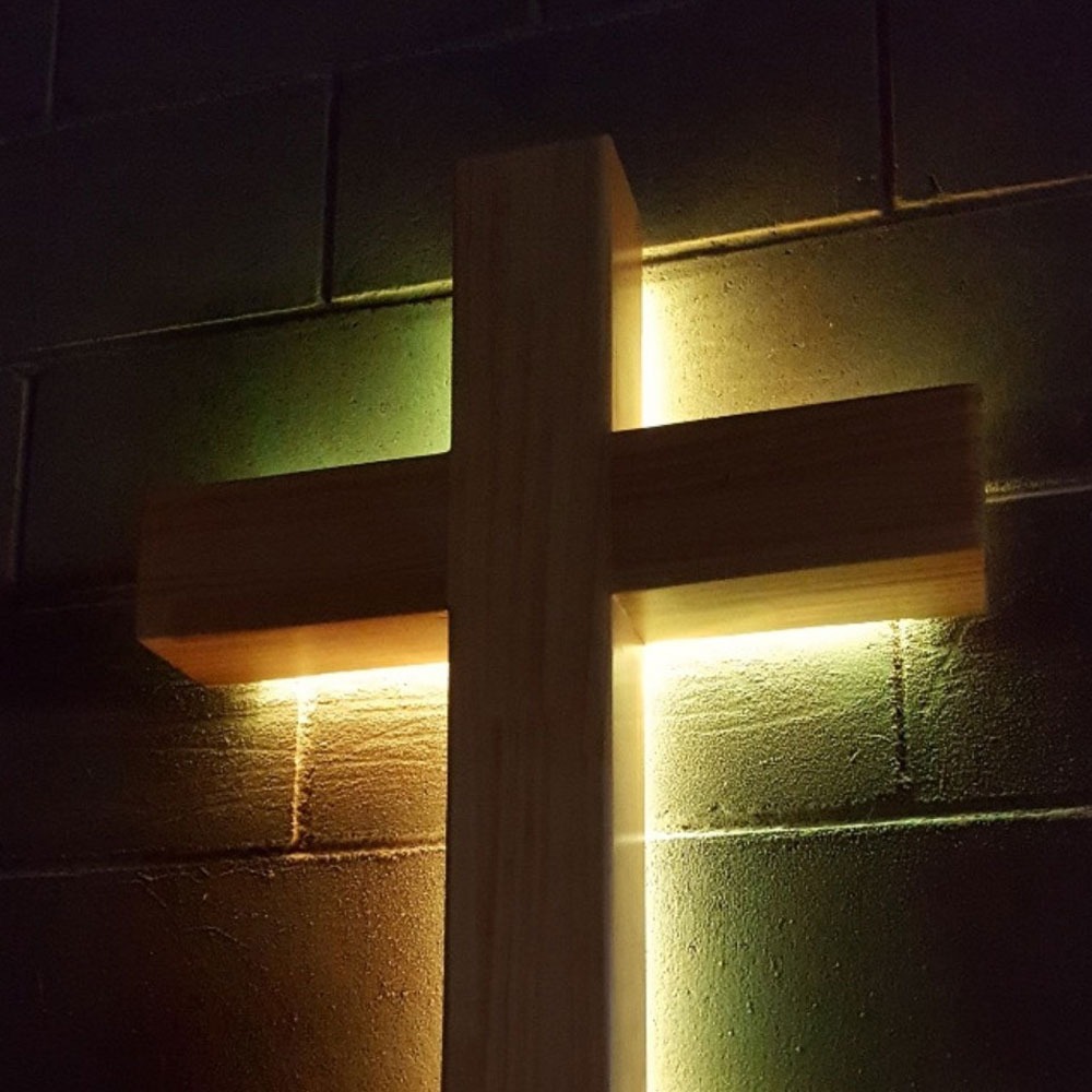 chwm 교회강대상용십자가-원목LED십자가_(3자) 흰색