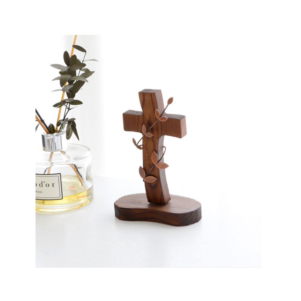소나무탁상십자가 갈색넝쿨2 가정용 예배용 선물용