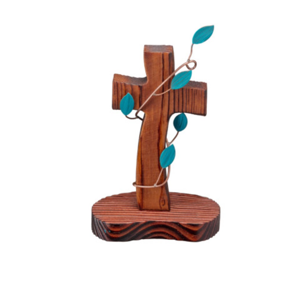 소나무탁상십자가 녹색넝쿨2 가정용 예배용 선물용